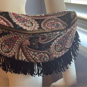 Anthropologie Black Fabric Bag